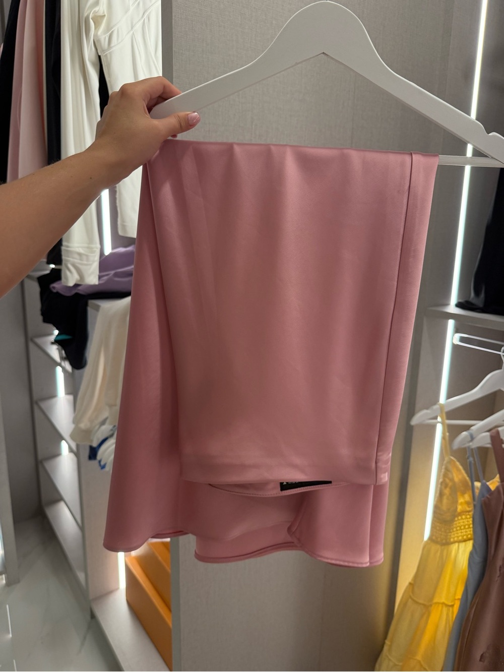 Zara Rose Pink Satin Skirt